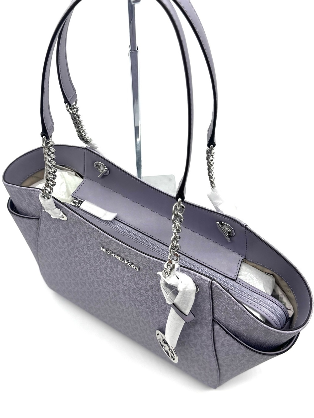 Michael Kors Jet Set Large Signature Logo Shoulder Bag - Lilac - Picture 6 of 9